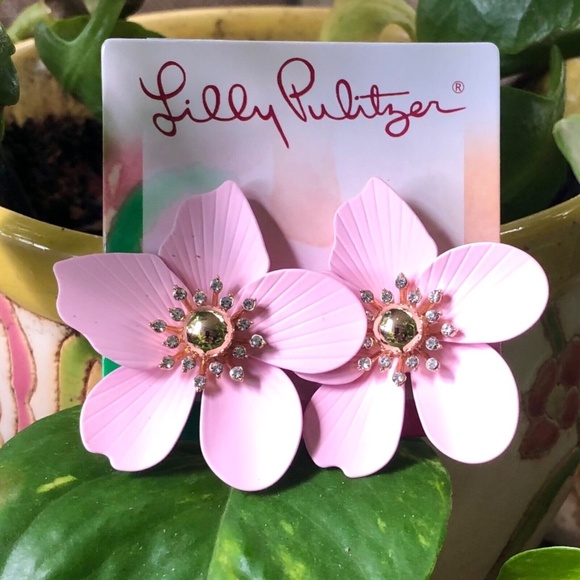 LILLY PULITZER EARRINGS Exquisite Orchid 🩷 $PECIAL🩷 PINK/GOLD ⭐️ PIERCED POST - Picture 2 of 7